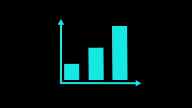 Simple Black Bar Chart Icon, Simple black bar chart icon with three ascending bars and axes