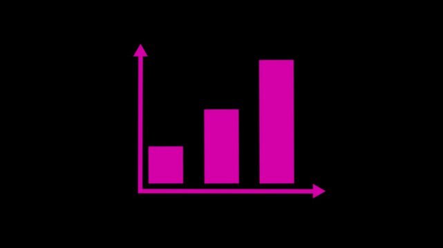 Simple Black Bar Chart Icon, Simple black bar chart icon with three ascending bars and axes