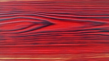 Rich red stained wood texture, close-up shot showcasing the intricate grain and color variations. Ideal for backgrounds or design projects.