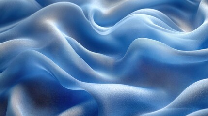 Obraz premium soft blue fabric background with flowing waves in a smooth satin texture