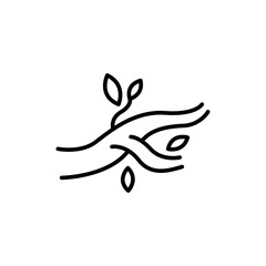 Tree twig outline icons, minimalist vector illustration ,simple transparent graphic element .Isolated on white background