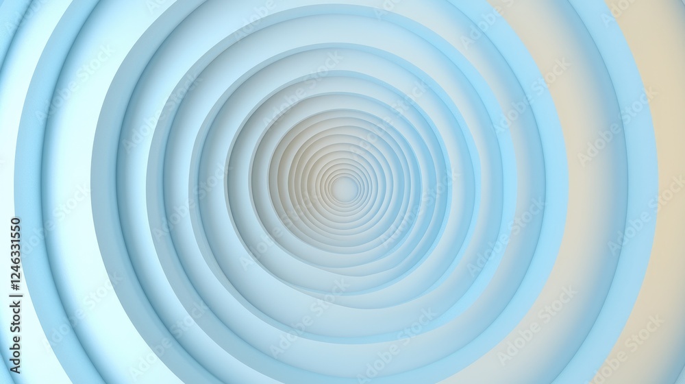 Canvas Prints abstract light blue concentric circles tunnel background design