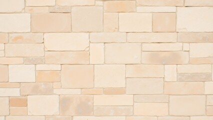 Obraz premium ライトベージュの石壁のフルショット、詳細なクローズアップ写真