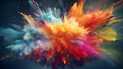 Fototapeta premium Explosion splash of colorful powder isolated.