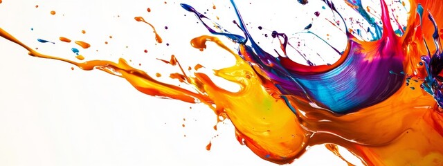 Colorful paint splash explosion on white background, design element