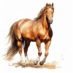 Obraz premium Professional Brown Horse Clipart Isolated on White Background for Creative Designs