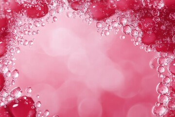 Romantic Dragon-Themed Background for Valentine's Day with Red Bubbles and Heart Accent
