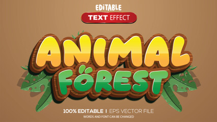 3D text effect with a jungle theme