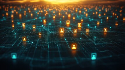 Global network connection, digital people.