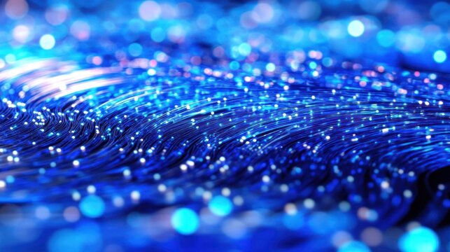 Close-up of a secure telecom server room with high-tech infrastructure and data encryption, representing cybersecurity advancements.