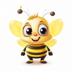 Obraz premium Adorable Cute Baby Bee Clipart Isolated on White Background for Crafting Projects