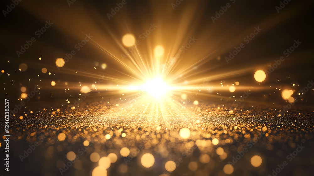 Sticker Golden light beam background