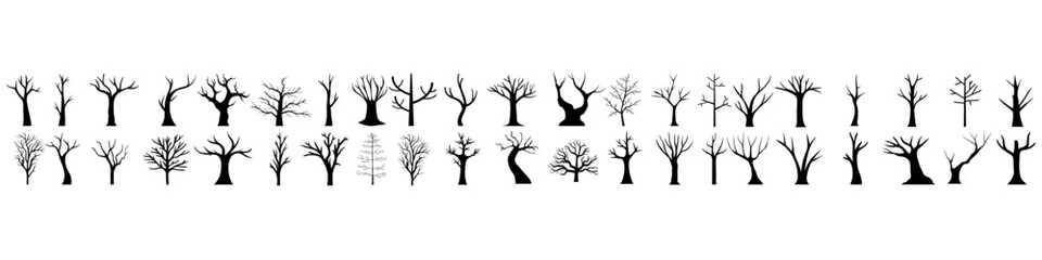 Bare tree icon vector set. Tree illustration sign collection. Autumn symbol or logo.