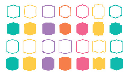 Vintage frames set isolated on white background. Set of vintage frames and labels vector illustration