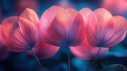 Pink flowers backlit garden bokeh nature wallpaper
