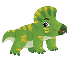cartoon happy and funny colorful prehistoric dinosaur dino protoceratops isolated illustration for kids