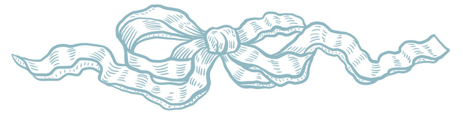 Bow graphics, vector, png, blue color, vintage, retro style, gift card design