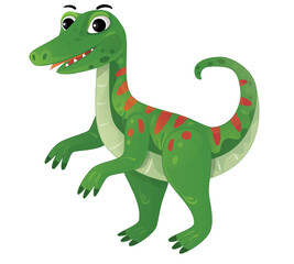 cartoon happy and funny colorful prehistoric dinosaur dino gallimimus isolated illustration for kids