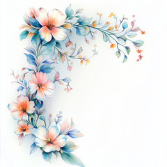 Elegant floral painted in boho style watercolor illustration evokes serenity