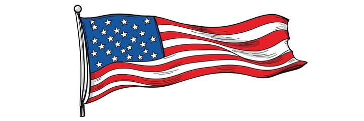 American Spirit Soars: A Majestic Flag in the Breeze