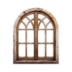 old wooden window frame isolated on transparent background Remove png, Clipping Path, pen tool