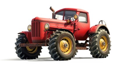 Obraz premium A cartoon tractor, vector illustration style