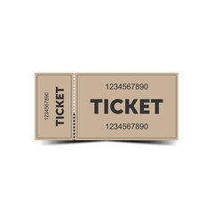 The image shows an elegant ticket in a soft beige color. It is divided into two parts with neat perforations, and its large numbers create an impression of importance. The minimalist design gives it a