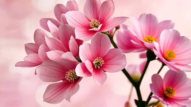 Beautiful pink magnolia flower blooming in spring with water drops on petals and blurred bokeh background copy space for your text video 4K