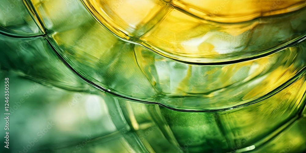 Poster a green and yellow glass object with a green and yellow pattern