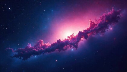 Naklejka premium Nebula's ethereal glow illuminates the darkness, starry sky, galaxy, nebula