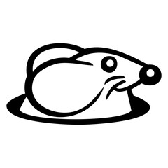 Mouse Looks out of a Floor Hole Cute Funny Comic Design Lover Art Vector Illustration Card T-Shirt Poster Sticker Graphic Print Decorative Drawing Isolated Logo Decoration Symbol Creative Cool Style
