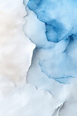 Naklejka premium Delicate watercolor strokes in varying shades of blue merge seamlessly with white accents, producing a tranquil, water-like texture ideal for branding or design projects