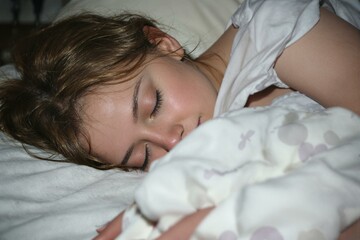 Serene Portrait of a Sleeping Young Woman
