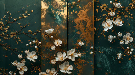 new year card with Japanese patterns	