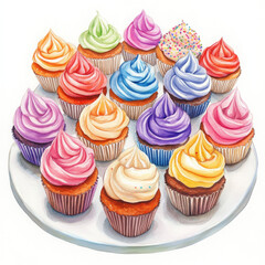 Colorful cupcakes attract attention, promising sweet treat for everyone