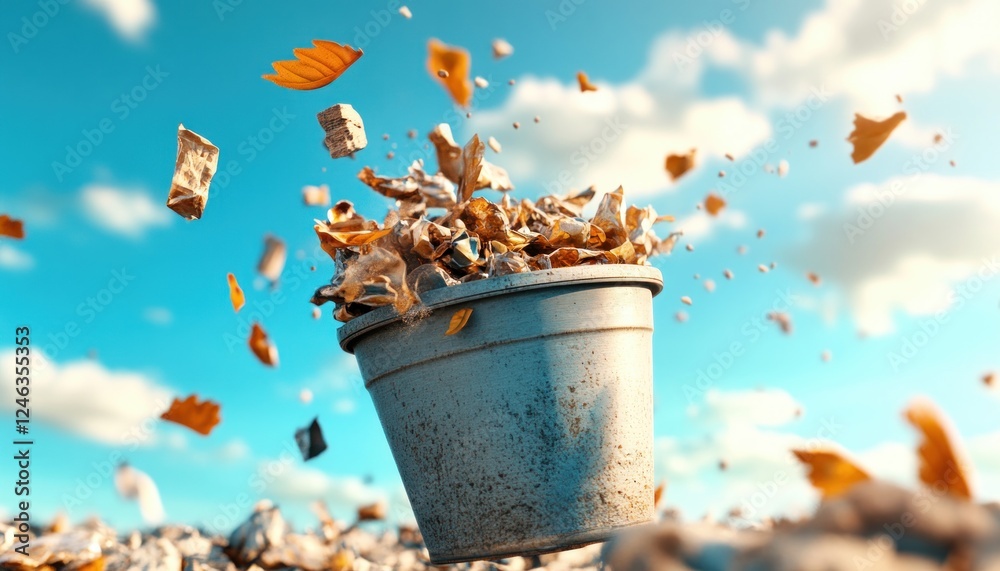 Wall mural explore revolutionary waste management with a visionary smart recycling system using ai to optimize 