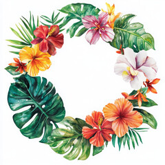Tropical floral wreath makes anyone feeling summer vibe and relaxation