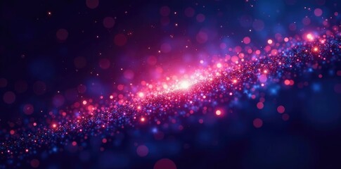 Fototapeta premium Galaxy background with sparkling stardust and neon lights, Stardust, Luminous