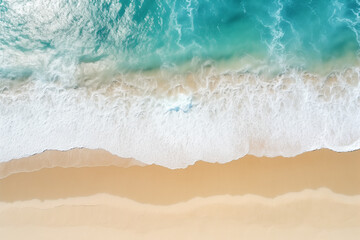 Soft blue ocean wave or clear sea on sandy beach summer concept