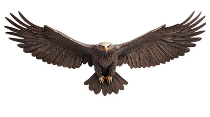 Obraz premium 3D Bald Eagle with Sharp Talons Ready for Action Isolated on Transparent Background