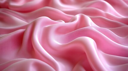 Obraz premium Pink silk fabric drapes, soft folds, studio shot, background blur, textile design