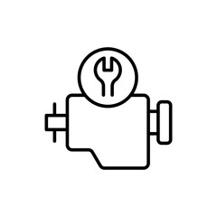 Obraz premium Engine repair outline icons, minimalist vector illustration ,simple transparent graphic element .Isolated on white background