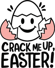 Cheerful Easter egg design with a playful message about joy and celebration