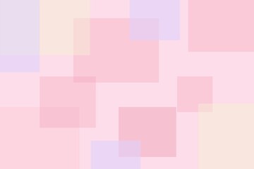 パステルカラーの半透明な四角形が重なる抽象的な背景デザイン | Abstract Background with Overlapping Pastel Transparent Squares