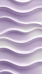 Obraz premium Delicate Pastel Lilac 3D Wave Texture Pattern Background, Minimalist Elegance, Monochromatic Design