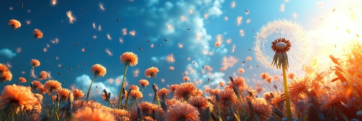 Dandelion Wishes: A Serene Field of Dreams