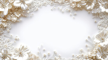  wedding border with elegant peral and lace