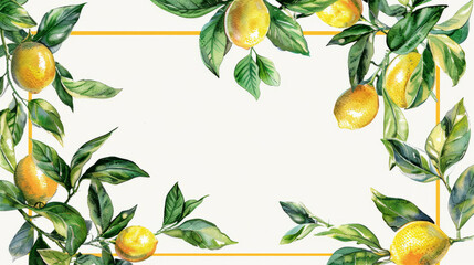  wedding border with lemons and greenery 