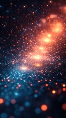 Fototapeta premium Cosmic Dust and Nebula: A Celestial Symphony of Blue and Orange