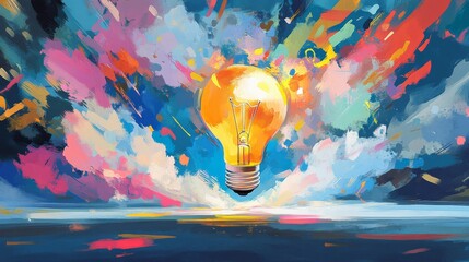 copyright idea,businesspeople owner standing with light bulb idea locked with padlock for patents.patented protection, copyright reserved Intellectual property vector illustrator 